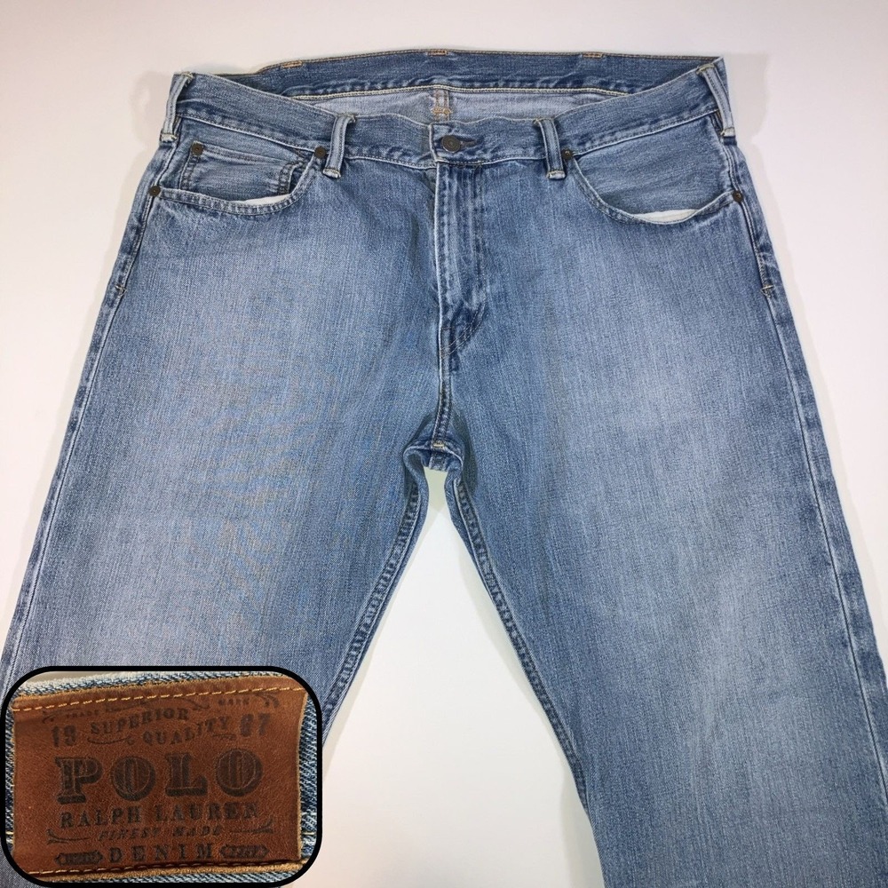 Polo Ralph Lauren 867 Jeans Men's 38x32 Blue Denim Classic Fit Straight Leg